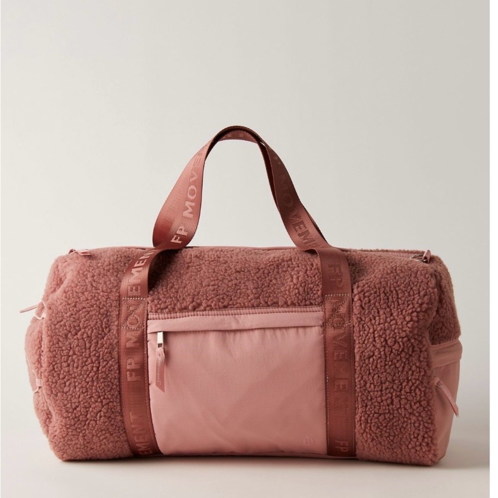 NWT Free People Pink Sherpa Duffel Bag